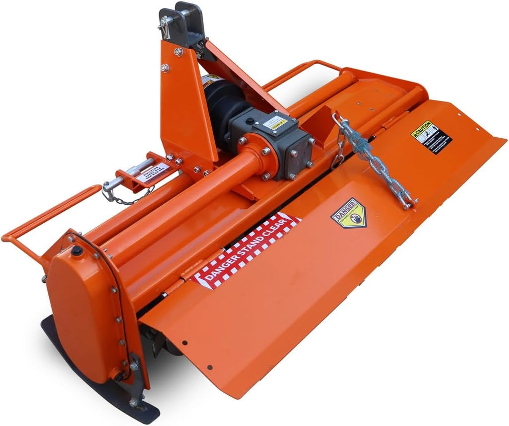 36-inch rear PTO rotary tiller attachment for garden tractors with slip-clutch, 7-inch depth