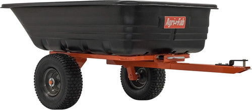 16 cu ft heavy-duty steel tow-behind dump cart with 800 lb load capacity