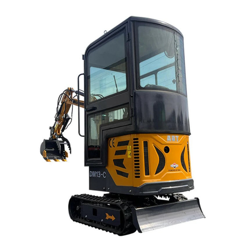 AGT DM13-C 1-Ton Mini Excavator with Cab – Hydraulic Thumb